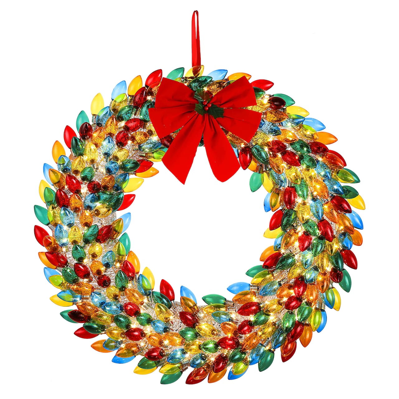 Mr. Christmas 30" Multicolor LED Retro C9 Bulb Wreath